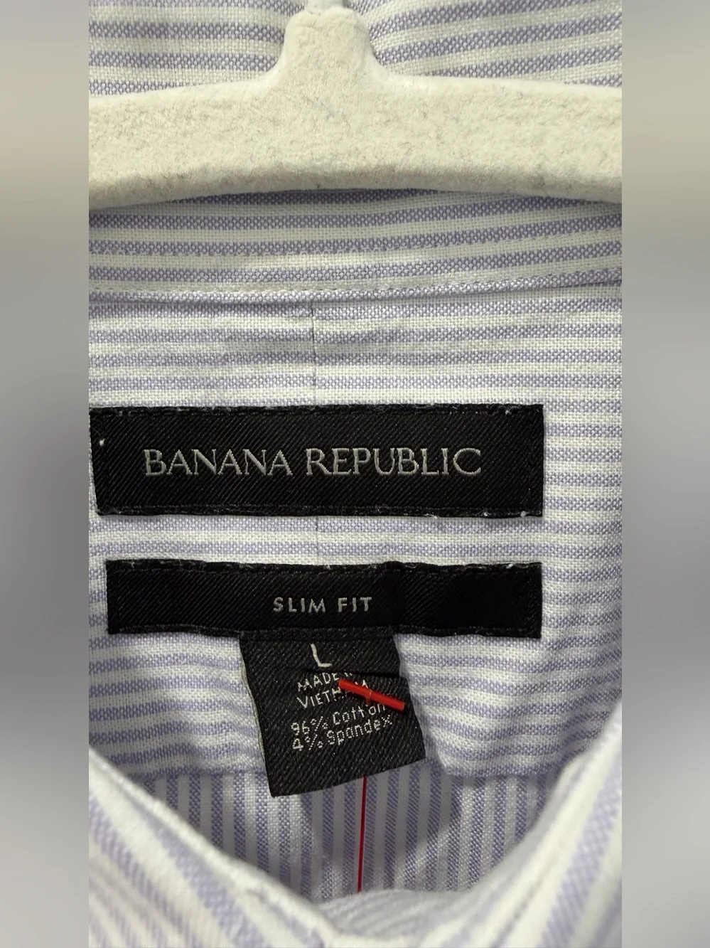 Banana Republic Men's Tailored Slim Fit Dress Shirt - Pinstripe - Lge (16-16.5)